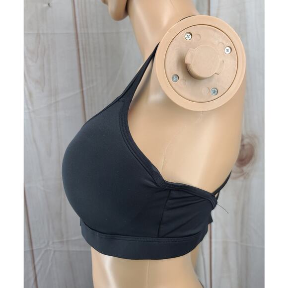 Victoria's Secret Large PINK Ultimate Push-Up Sport Bra Black Zip Front Strappy - Picture 4 of 7